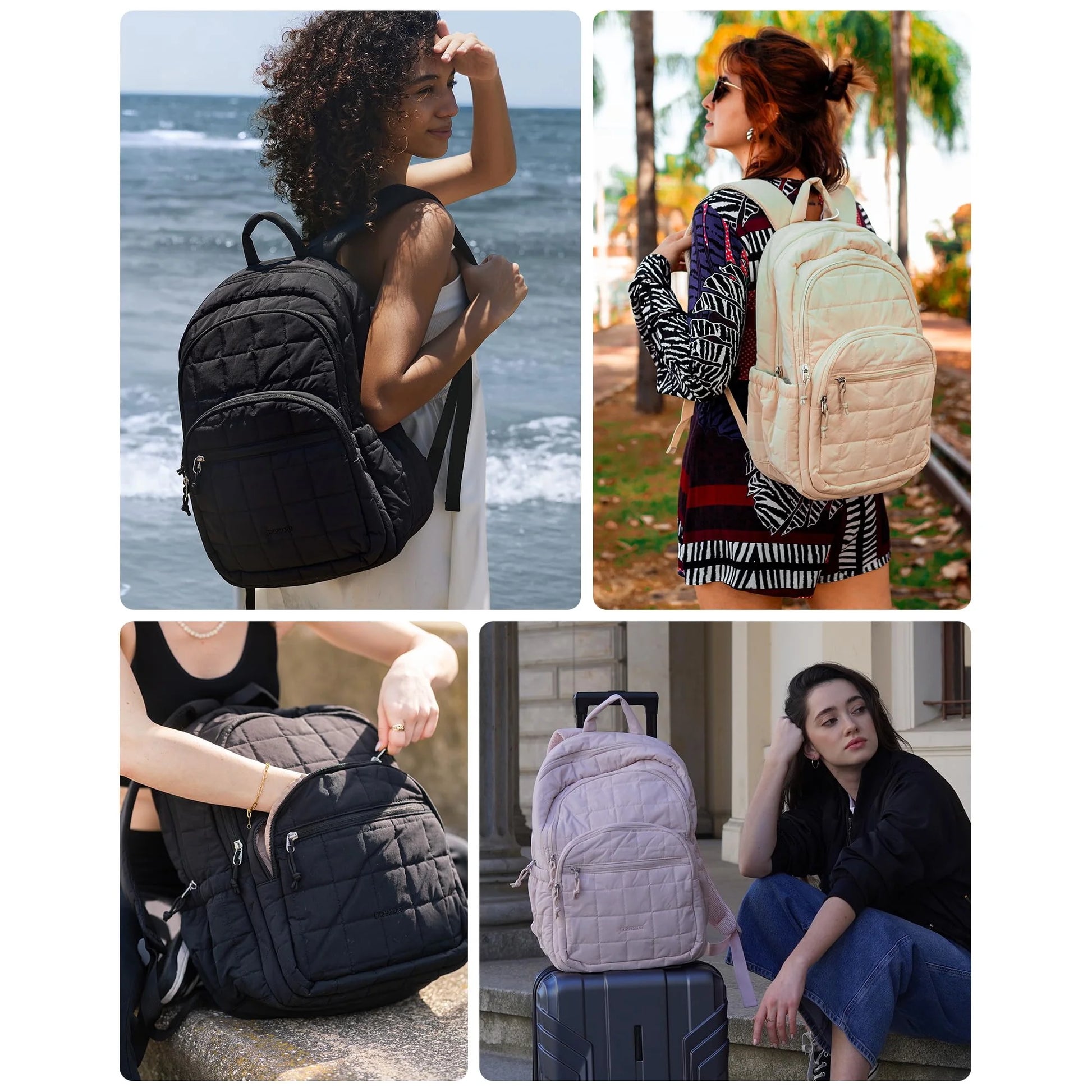 BAGSMART Quilted Mini Backpack – Lightweight, Water-Resistant & Stylish Daily Bag