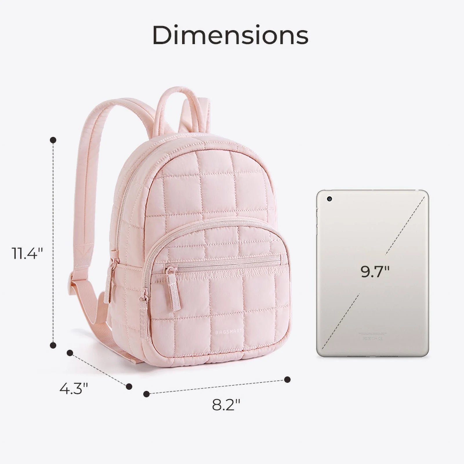 BAGSMART Quilted Mini Backpack – Lightweight, Water-Resistant & Stylish Daily Bag