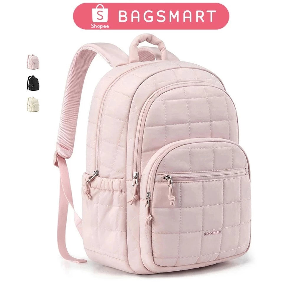 BAGSMART Quilted Mini Backpack – Lightweight, Water-Resistant & Stylish Daily Bag