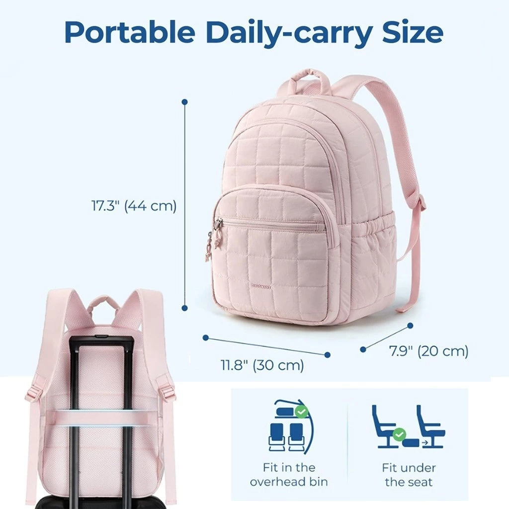 BAGSMART Quilted Mini Backpack – Lightweight, Water-Resistant & Stylish Daily Bag